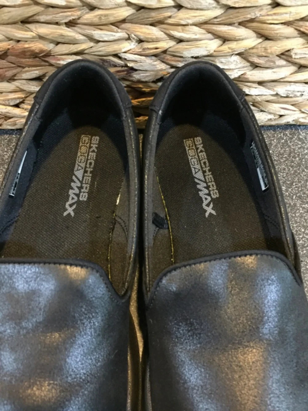 Skechers black slip